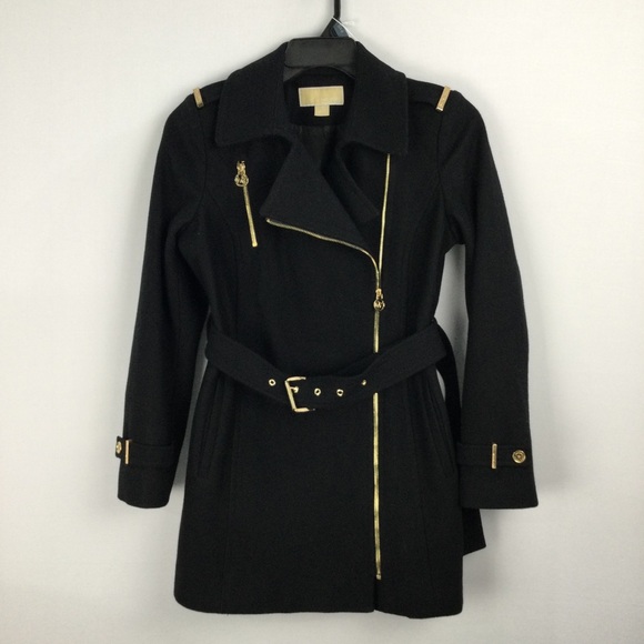 MICHAEL Michael Kors Jackets & Blazers - Michael Kors Black Belted Wool Women's Coat Petite womens size 6 petite